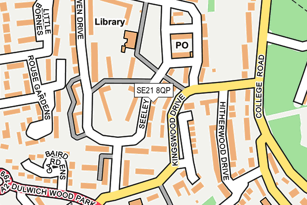 SE21 8QP map - OS OpenMap – Local (Ordnance Survey) SE21 8QP map - OS OpenMap – Local (Ordnance Survey)