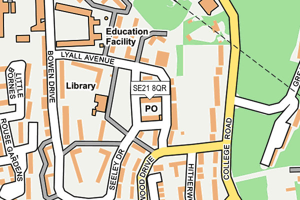 SE21 8QR map - OS OpenMap – Local (Ordnance Survey) SE21 8QR map - OS OpenMap – Local (Ordnance Survey)