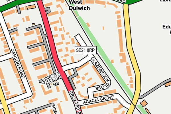 SE21 8RP map - OS OpenMap – Local (Ordnance Survey) SE21 8RP map - OS OpenMap – Local (Ordnance Survey)