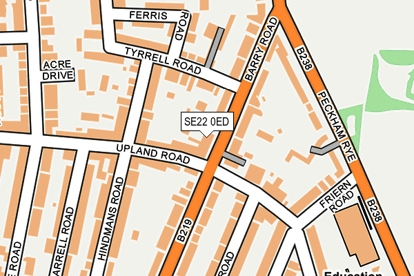 SE22 0ED map - OS OpenMap – Local (Ordnance Survey) SE22 0ED map - OS OpenMap – Local (Ordnance Survey)