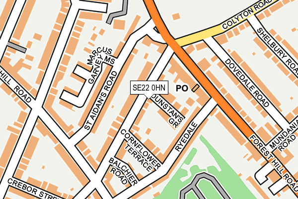 SE22 0HN map - OS OpenMap – Local (Ordnance Survey) SE22 0HN map - OS OpenMap – Local (Ordnance Survey)