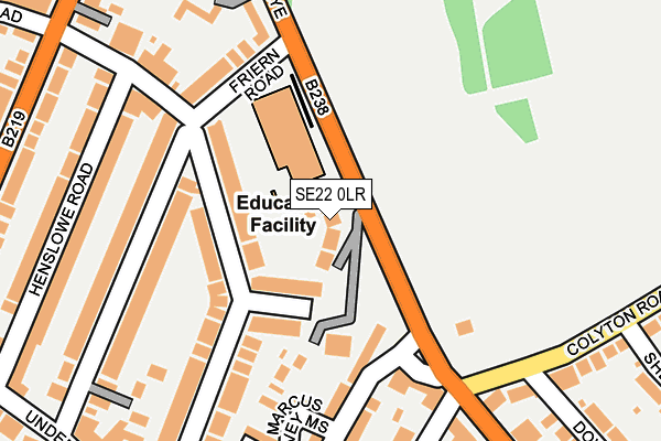 SE22 0LR map - OS OpenMap – Local (Ordnance Survey) SE22 0LR map - OS OpenMap – Local (Ordnance Survey)