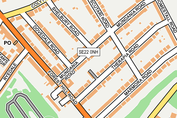 SE22 0NH map - OS OpenMap – Local (Ordnance Survey) SE22 0NH map - OS OpenMap – Local (Ordnance Survey)