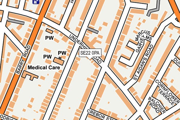 SE22 0PA map - OS OpenMap – Local (Ordnance Survey) SE22 0PA map - OS OpenMap – Local (Ordnance Survey)