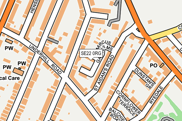 SE22 0RG map - OS OpenMap – Local (Ordnance Survey) SE22 0RG map - OS OpenMap – Local (Ordnance Survey)