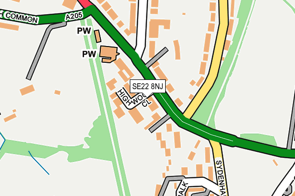 SE22 8NJ map - OS OpenMap – Local (Ordnance Survey) SE22 8NJ map - OS OpenMap – Local (Ordnance Survey)