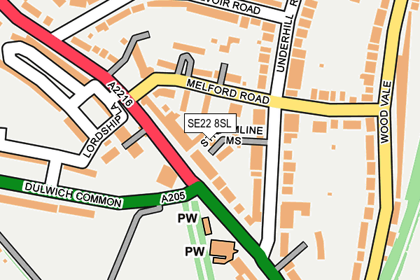 SE22 8SL map - OS OpenMap – Local (Ordnance Survey) SE22 8SL map - OS OpenMap – Local (Ordnance Survey)