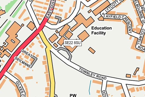 SE22 8SU map - OS OpenMap – Local (Ordnance Survey) SE22 8SU map - OS OpenMap – Local (Ordnance Survey)
