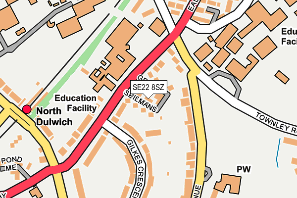 SE22 8SZ map - OS OpenMap – Local (Ordnance Survey)
