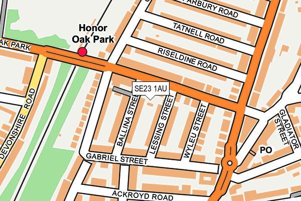 SE23 1AU map - OS OpenMap – Local (Ordnance Survey) SE23 1AU map - OS OpenMap – Local (Ordnance Survey)