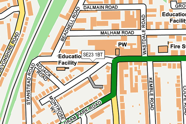 SE23 1BT map - OS OpenMap – Local (Ordnance Survey) SE23 1BT map - OS OpenMap – Local (Ordnance Survey)