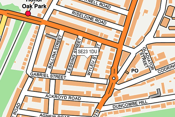 SE23 1DU map - OS OpenMap – Local (Ordnance Survey)
