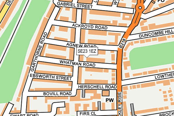 SE23 1EZ map - OS OpenMap – Local (Ordnance Survey)