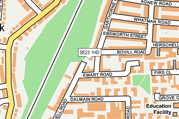 SE23 1HD map - OS OpenMap – Local (Ordnance Survey) SE23 1HD map - OS OpenMap – Local (Ordnance Survey)