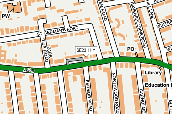 SE23 1HY map - OS OpenMap – Local (Ordnance Survey) SE23 1HY map - OS OpenMap – Local (Ordnance Survey)