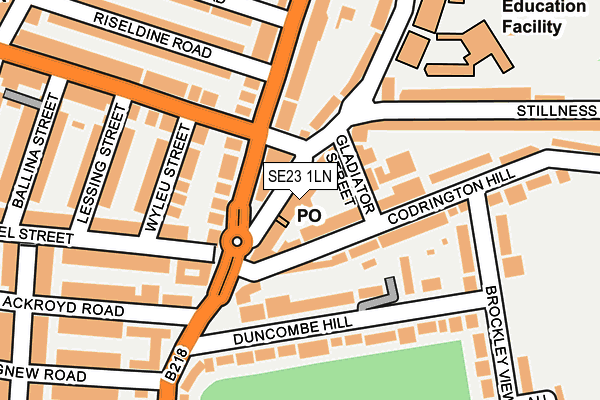 SE23 1LN map - OS OpenMap – Local (Ordnance Survey) SE23 1LN map - OS OpenMap – Local (Ordnance Survey)