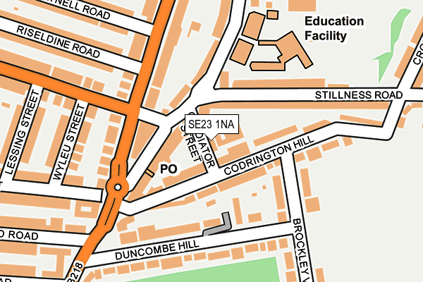SE23 1NA map - OS OpenMap – Local (Ordnance Survey) SE23 1NA map - OS OpenMap – Local (Ordnance Survey)