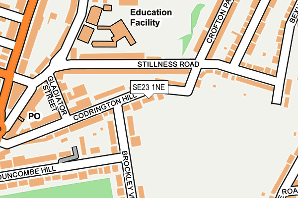 SE23 1NE map - OS OpenMap – Local (Ordnance Survey) SE23 1NE map - OS OpenMap – Local (Ordnance Survey)