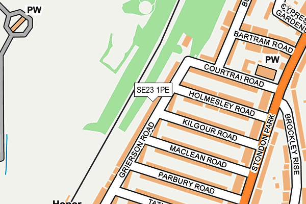 SE23 1PE map - OS OpenMap – Local (Ordnance Survey) SE23 1PE map - OS OpenMap – Local (Ordnance Survey)