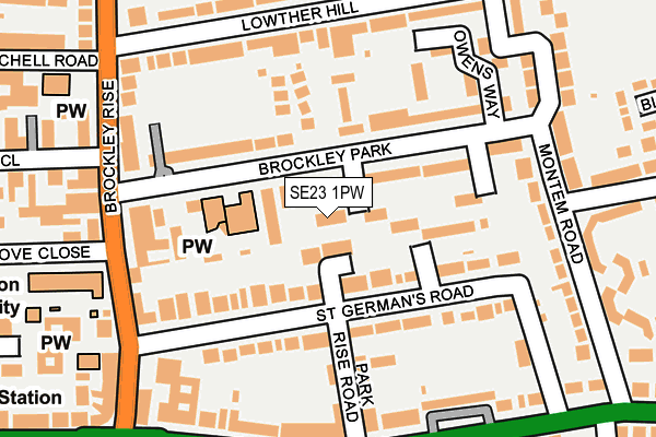 SE23 1PW map - OS OpenMap – Local (Ordnance Survey) SE23 1PW map - OS OpenMap – Local (Ordnance Survey)