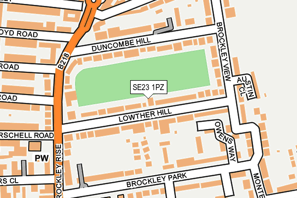 SE23 1PZ map - OS OpenMap – Local (Ordnance Survey)