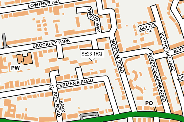 SE23 1RQ map - OS OpenMap – Local (Ordnance Survey) SE23 1RQ map - OS OpenMap – Local (Ordnance Survey)