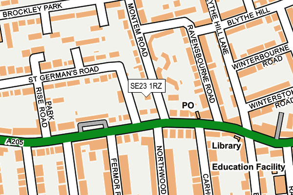 SE23 1RZ map - OS OpenMap – Local (Ordnance Survey) SE23 1RZ map - OS OpenMap – Local (Ordnance Survey)