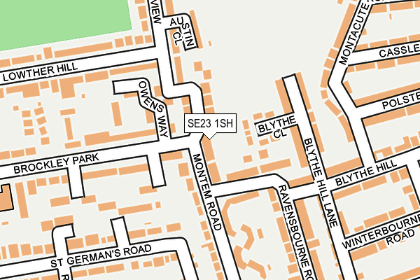 SE23 1SH map - OS OpenMap – Local (Ordnance Survey) SE23 1SH map - OS OpenMap – Local (Ordnance Survey)