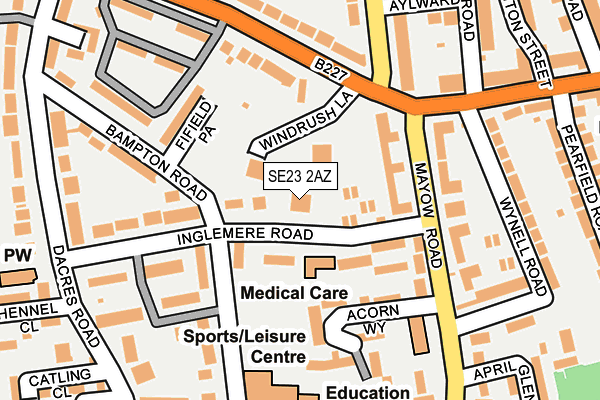 SE23 2AZ map - OS OpenMap – Local (Ordnance Survey) SE23 2AZ map - OS OpenMap – Local (Ordnance Survey)