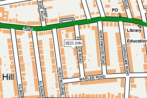 SE23 2HN map - OS OpenMap – Local (Ordnance Survey) SE23 2HN map - OS OpenMap – Local (Ordnance Survey)