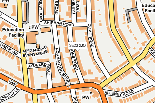SE23 2JQ map - OS OpenMap – Local (Ordnance Survey) SE23 2JQ map - OS OpenMap – Local (Ordnance Survey)