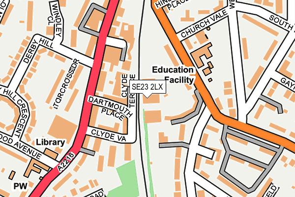 SE23 2LX map - OS OpenMap – Local (Ordnance Survey) SE23 2LX map - OS OpenMap – Local (Ordnance Survey)