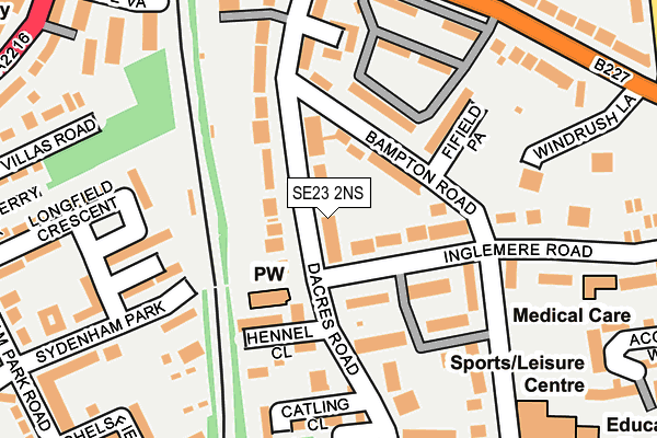 SE23 2NS map - OS OpenMap – Local (Ordnance Survey) SE23 2NS map - OS OpenMap – Local (Ordnance Survey)