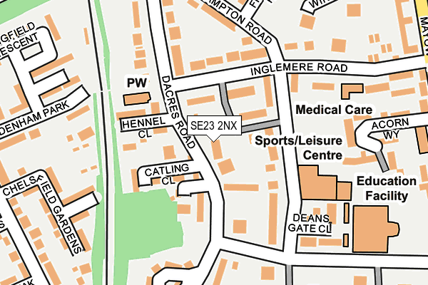 SE23 2NX map - OS OpenMap – Local (Ordnance Survey) SE23 2NX map - OS OpenMap – Local (Ordnance Survey)
