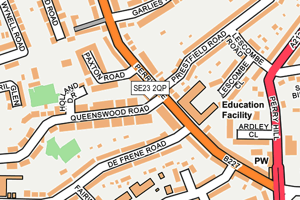 SE23 2QP map - OS OpenMap – Local (Ordnance Survey) SE23 2QP map - OS OpenMap – Local (Ordnance Survey)