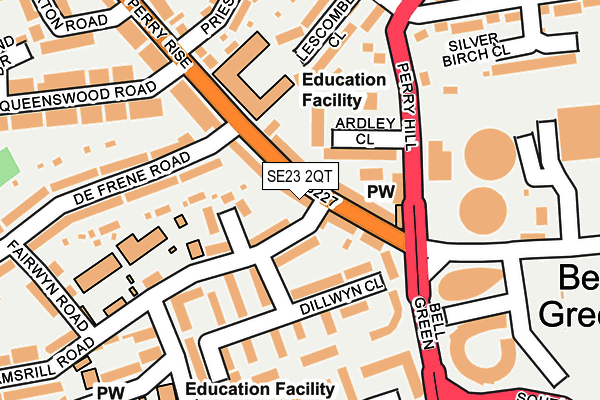 SE23 2QT map - OS OpenMap – Local (Ordnance Survey) SE23 2QT map - OS OpenMap – Local (Ordnance Survey)