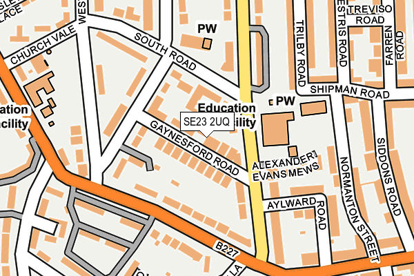 SE23 2UQ map - OS OpenMap – Local (Ordnance Survey) SE23 2UQ map - OS OpenMap – Local (Ordnance Survey)