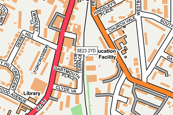 SE23 2YD map - OS OpenMap – Local (Ordnance Survey) SE23 2YD map - OS OpenMap – Local (Ordnance Survey)