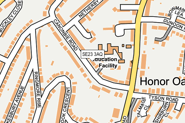 SE23 3AQ map - OS OpenMap – Local (Ordnance Survey) SE23 3AQ map - OS OpenMap – Local (Ordnance Survey)