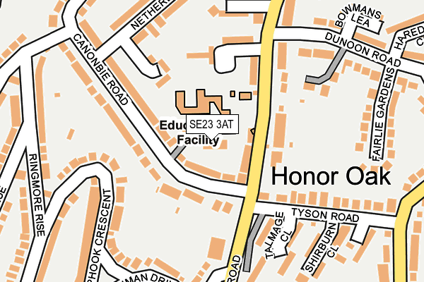 SE23 3AT map - OS OpenMap – Local (Ordnance Survey)