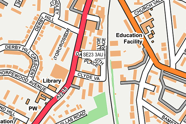 SE23 3AU map - OS OpenMap – Local (Ordnance Survey) SE23 3AU map - OS OpenMap – Local (Ordnance Survey)