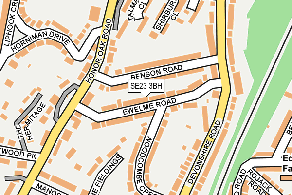 SE23 3BH map - OS OpenMap – Local (Ordnance Survey) SE23 3BH map - OS OpenMap – Local (Ordnance Survey)