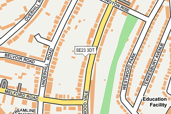SE23 3DT map - OS OpenMap – Local (Ordnance Survey) SE23 3DT map - OS OpenMap – Local (Ordnance Survey)