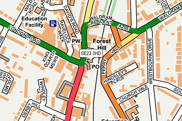 SE23 3HD map - OS OpenMap – Local (Ordnance Survey) SE23 3HD map - OS OpenMap – Local (Ordnance Survey)