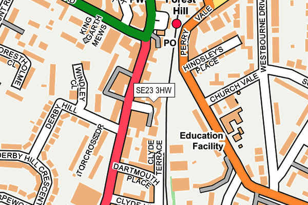 SE23 3HW map - OS OpenMap – Local (Ordnance Survey) SE23 3HW map - OS OpenMap – Local (Ordnance Survey)