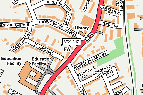 SE23 3HZ map - OS OpenMap – Local (Ordnance Survey) SE23 3HZ map - OS OpenMap – Local (Ordnance Survey)