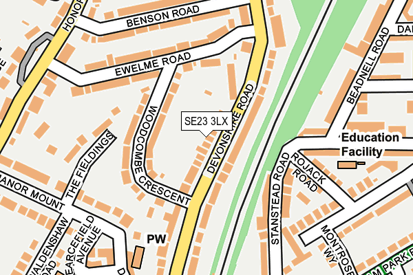 SE23 3LX map - OS OpenMap – Local (Ordnance Survey) SE23 3LX map - OS OpenMap – Local (Ordnance Survey)