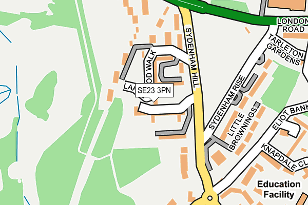SE23 3PN map - OS OpenMap – Local (Ordnance Survey) SE23 3PN map - OS OpenMap – Local (Ordnance Survey)