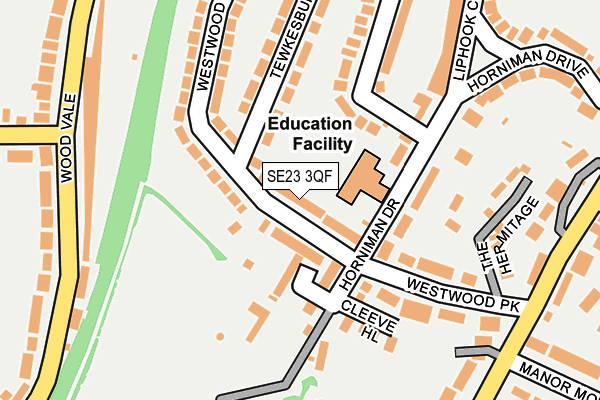 SE23 3QF map - OS OpenMap – Local (Ordnance Survey) SE23 3QF map - OS OpenMap – Local (Ordnance Survey)