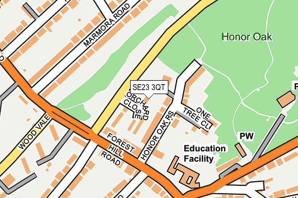 SE23 3QT map - OS OpenMap – Local (Ordnance Survey) SE23 3QT map - OS OpenMap – Local (Ordnance Survey)